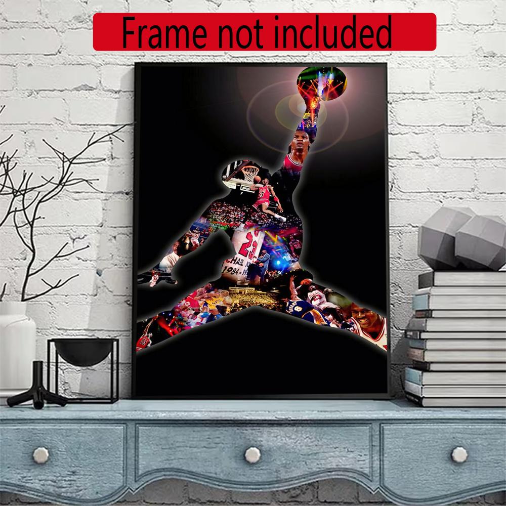 Jordan Diamond Painting Round Diamond Mosaic Rhinestones Diamond Embroidery Craft Kit Wall Decor Without Frame