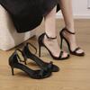The New Simple High-heeled Sandals for Women All Match Slim and Sexy One-line Strap High Heels Shoes