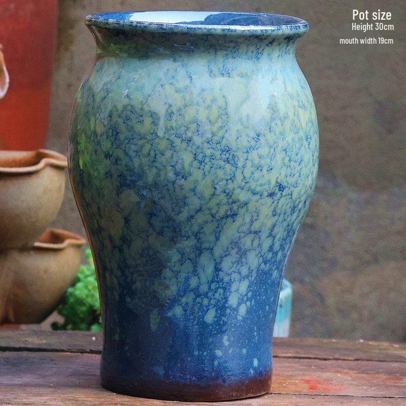 Coarse Ceramic Succulent Pot with Orchid Design – Old Tree Jade Pendant Style