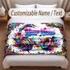 Music General Theme Soft Blanket Personalized Custom Name Text Print Warm Blanket Home Sofa Bedroom Decor