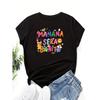 European Size European Size Carnaval Cartoon & Letter Casual T-Shirt, Crew Neck Short Sleeves Slight Stretch Sports Tee, Women's Activewear