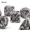 7 stk Sølv Hodeskalle Metallterninger Hule Metall Polyedriske Terninger Sett Egnet for Rollespill RPG Brettspill Kortspill