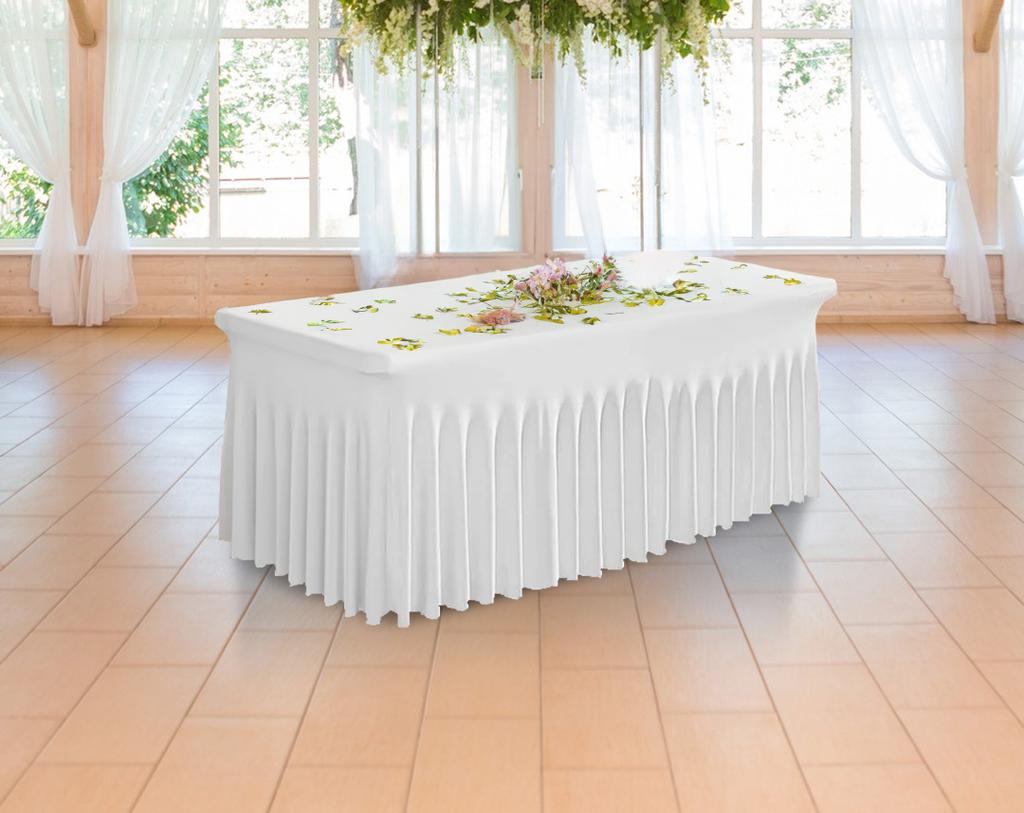 Tischdecke für Bankett-Catering-Tisch Weiße Rüschen-Schürze 180X76 cm