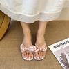 Fashion 2025 New Summer Elegant Bow Design Square Head Fashion Cool Slippers Women Comfortable Lightweight Outdoor Beach Casual Sandals