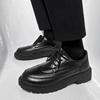 Leather shoes 2 autumn new retro casual men's black work shoes fashionable and versatile