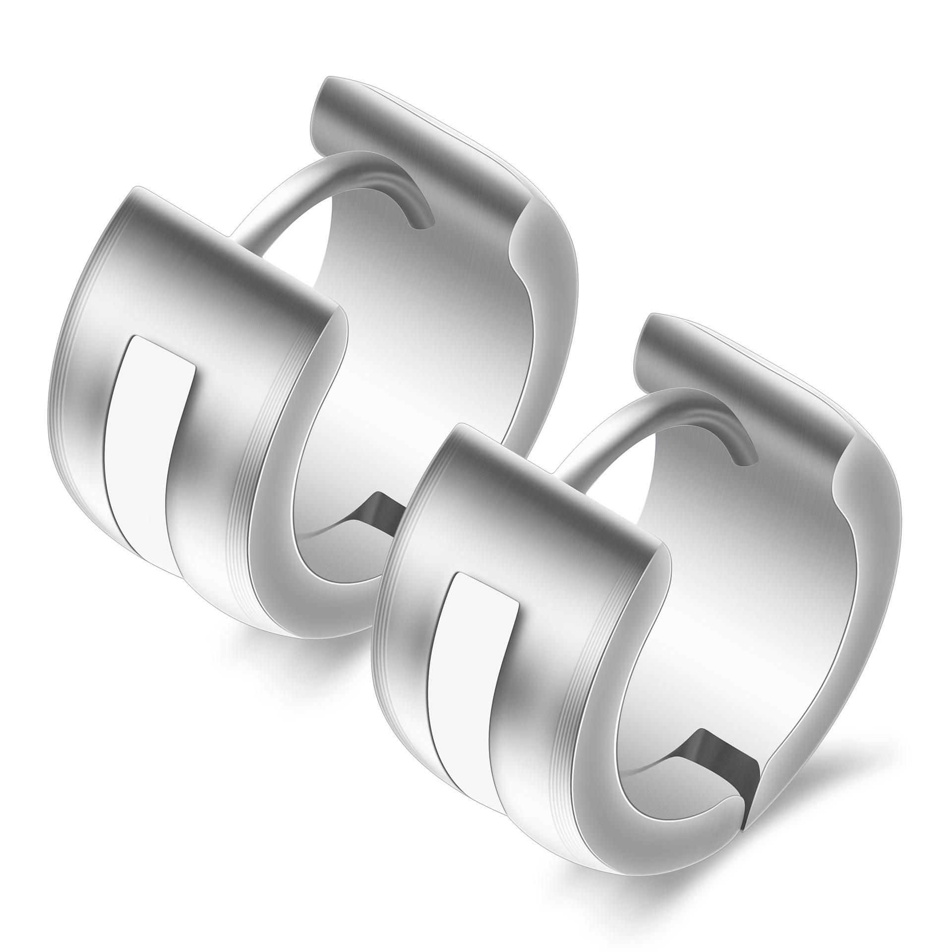 Trendy Unisex 7MM Stainless Steel Resin Stud Earrings  Ear Cuffs - Multiple Colors