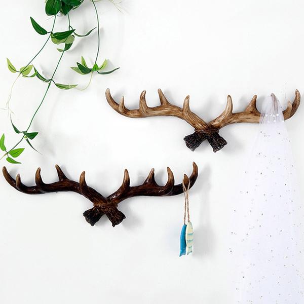 Retro Antlers Decorative Wall Hanging Coat Rack Creative Clothing Store Porch Doorway Wall Decoration Wall Key Hook