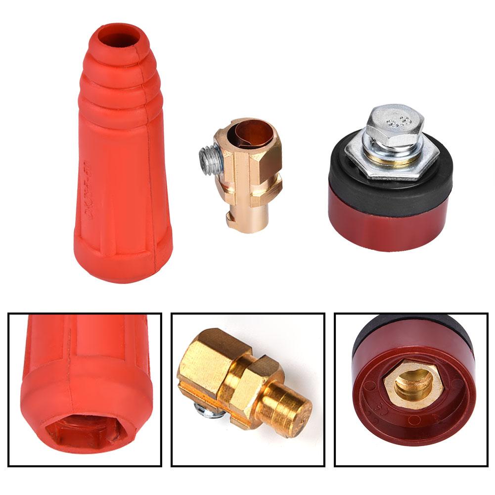 1Pcs DKJ3550 Red European Style Welding Cable Rapid Connector Quick Fitting Adapter
