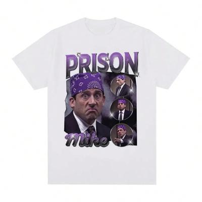 Prison Michael Scott Tribute T-Shirt TV Series Office Dwight Schrut Jim Halpert Tshirt Unisexs Short Sleeve Tshirt