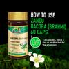Zandu Bacopa Brahmi Capsules 60 Veg Ayurvedic Herbal Supplement for Focus, Concentration & Mental Clarity