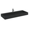 Wash Basin 120 X 46 X 11 Cm Mineral Cast Marble Cast Matte Black
