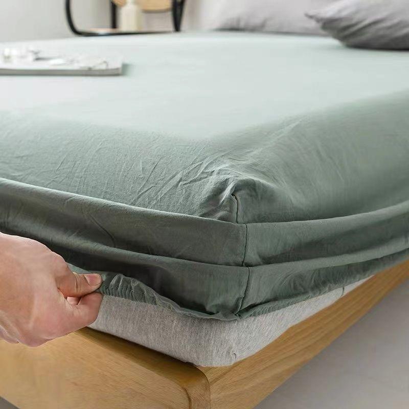 1PCS Sheet Pastoral Flower Fitted Sheet Non Slip Bedspread Washable Cotton With Elastic Band Mattress Cover (no Pillowcase)