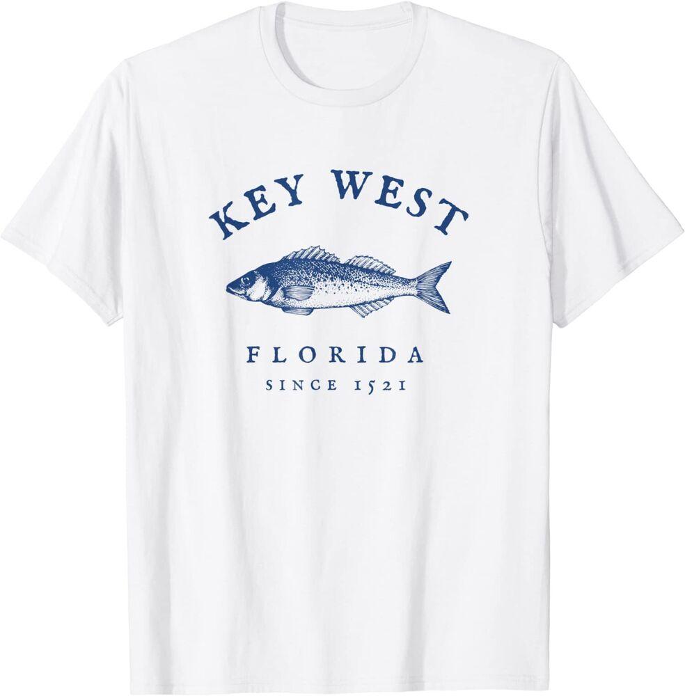 NEW LIMITED Key West Florida Vintage Fishing T-Shirt Unisex T-Shirt L