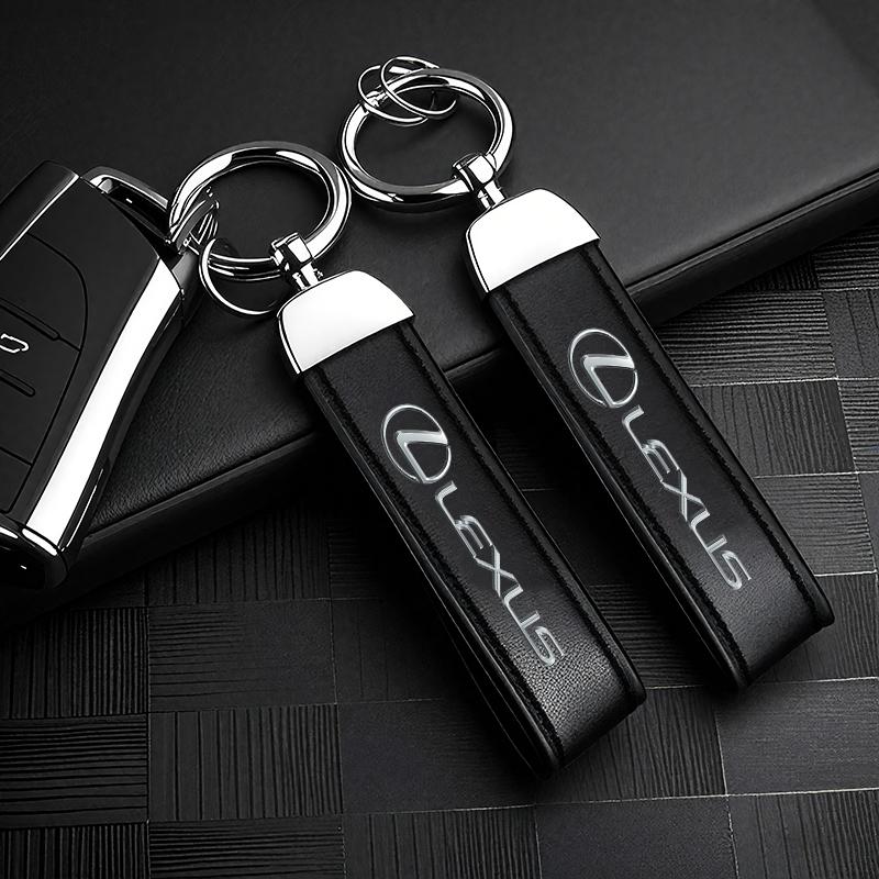 crglqt1 Car Calfskin Keychain Zinc Alloy Auto Keyring Accessories For Lexus LS LC RZ IS350 ES300 GS350 CT200h GX460 LX570 RX500h NX300