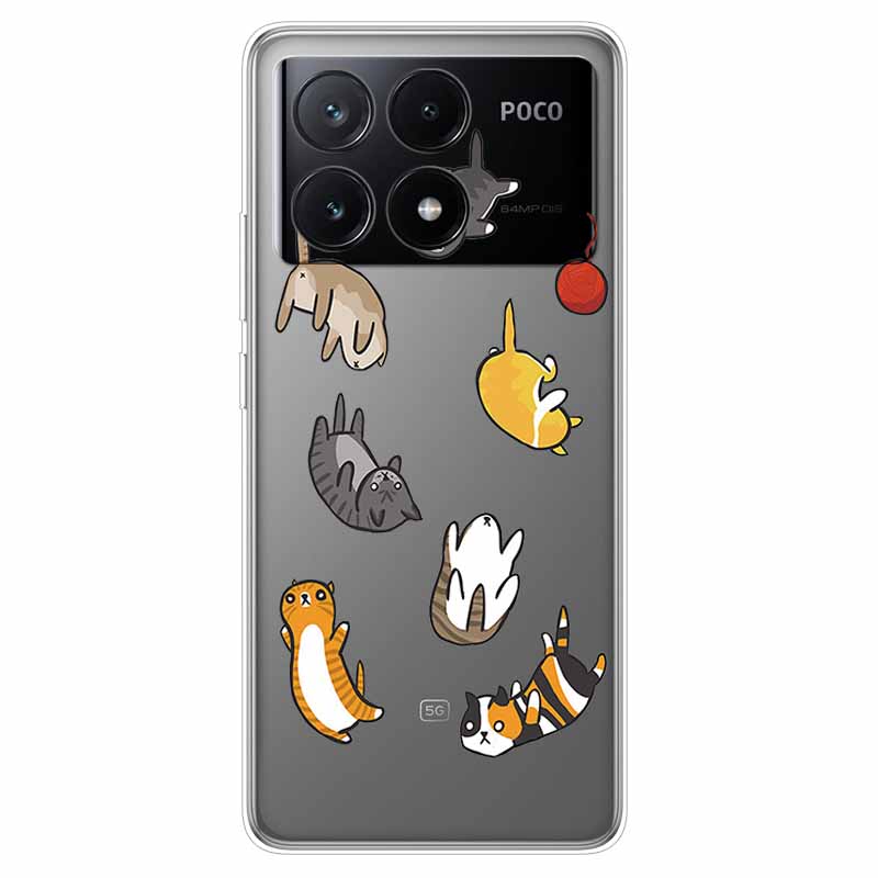 For Xiaomi Poco X6 Pro Case Transparent Cute Soft Silicone TPU Coque for Poco X6 / X6 Pro 5G Phone Cover X 6 X6Pro Clear Shells