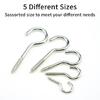 115pcs Metal Ceiling Hook Comprehensive Silver Steel Hook Practical Screw Hooks for Organizing Kitchenware and Tools