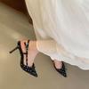 Bowknot Baotou Slippers Women's Outer Wear Pointed Toe Shallow Mouth Back Air Non-slip Temperament High Heels
