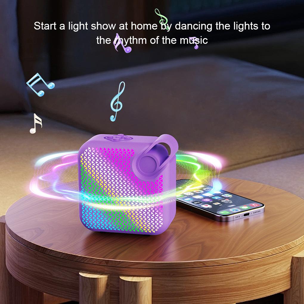 Mini Bluetooth 5.3 Mini Speaker Colorful Atmosphere Light Portable Outdoor Bass Cannon Creative Mini Speaker Explosive