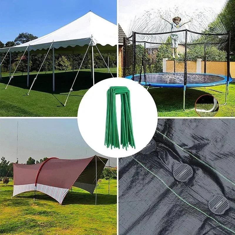 Metal Garden Stakes U Shape Landscape Staples Ground Nails Heavy Duty Fence Film Tents Securing Pegs Sod Pins Outdoor Gardening