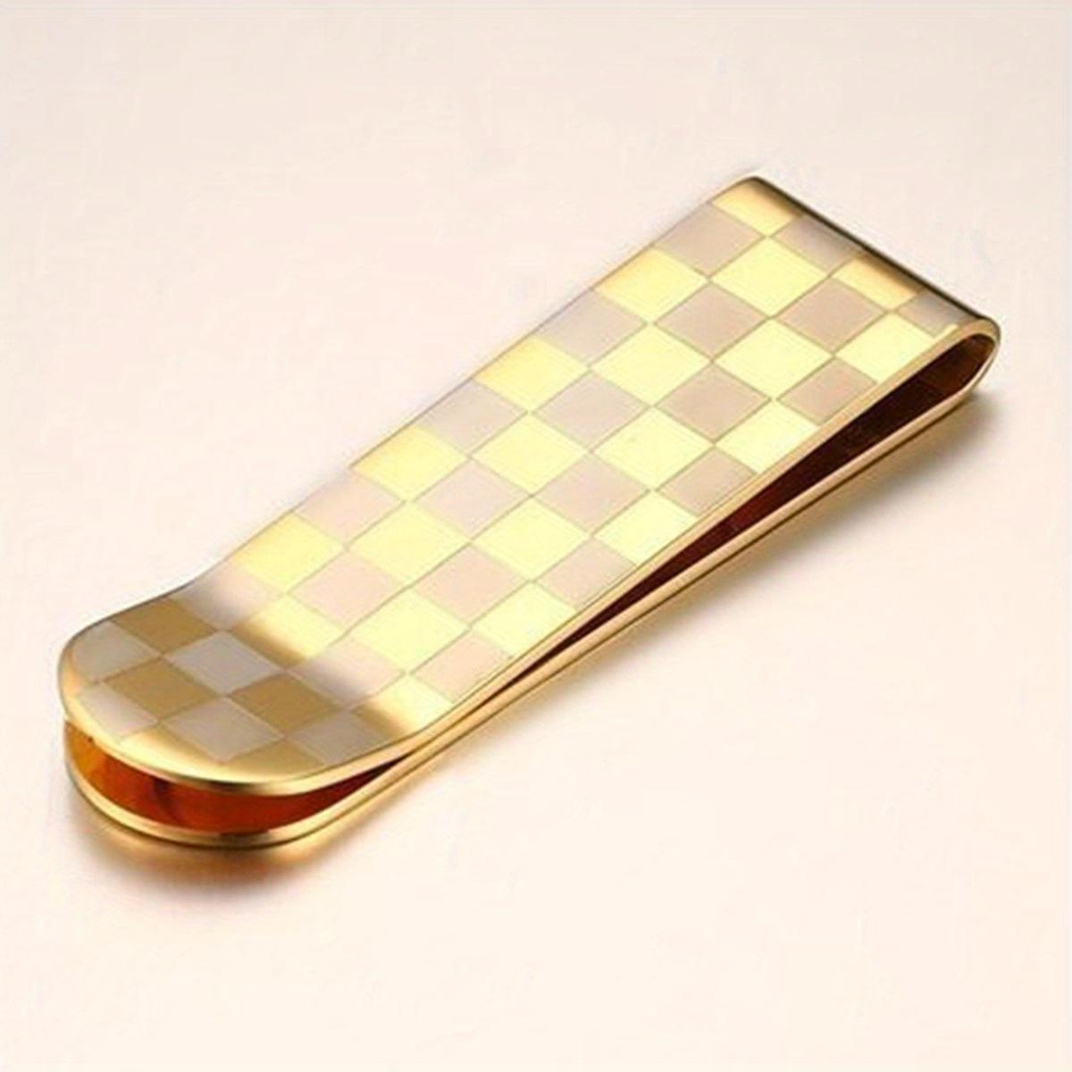 

Высококачественный зажим для денег из нержавеющей стали Модный простой держатель для долларов и наличных Кошелек для ID и кредитных карт для мужчин и женщин золотистый