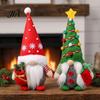 Plush Holiday Home Decor Christmas Gnome Figurines, Soft Fabric Handmade Doll, Snowflake Reusable Table Centerpieces And Tree Ornament for Farmhouse