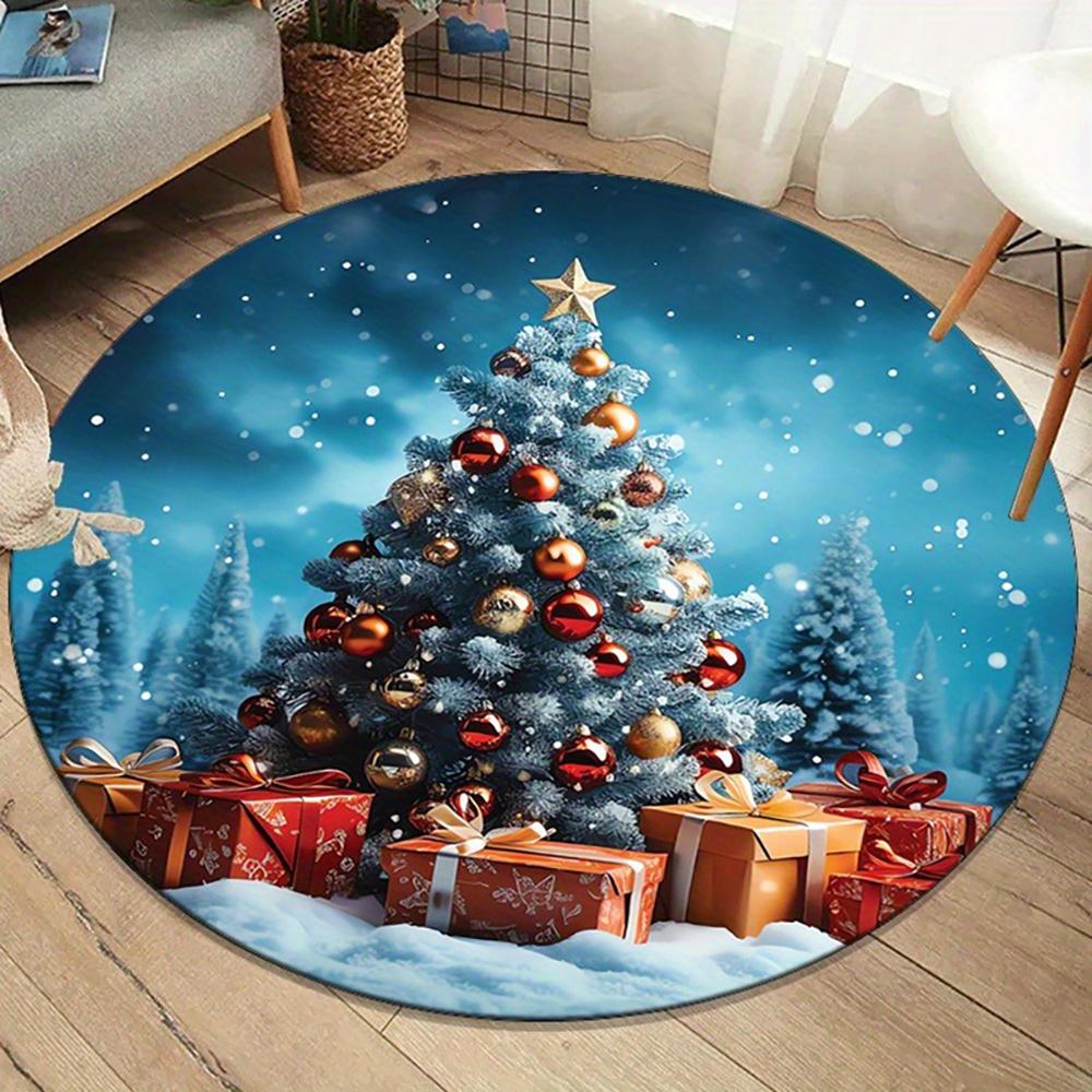 Christmas Round Rugs: Santa, Trees, and Merry Decor for Your Home! Bedroom room floor mats New Year home decoration