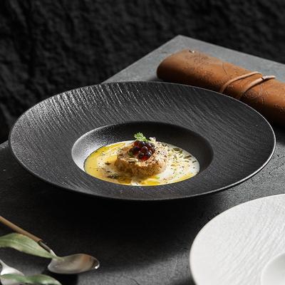 Quicksand Stone Straw Hat Plate Thick Soup Plate Tableware Ceramic Pasta Plate Western Food Plate Salad Plate