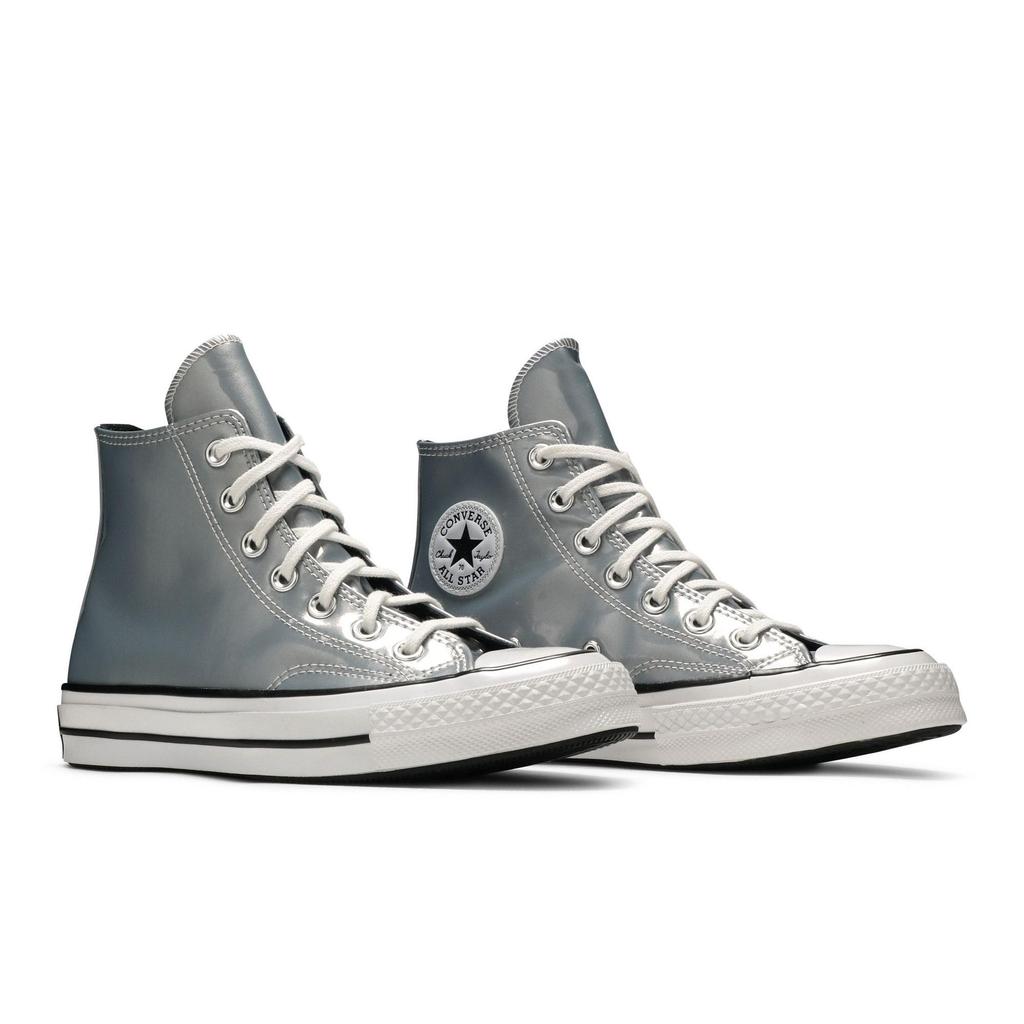 Converse Dames Chuck 70 High 'Industrial Glam' (damesmaten) Zilver / Egret / Zwarte Canvas Schoenen 568796C