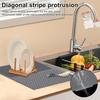 Kitchen Dish Drying Silicone Mat Raised Stripes Outlet Design Countertop Sink Draining Pad Non-slip Tableware Insulating Mat