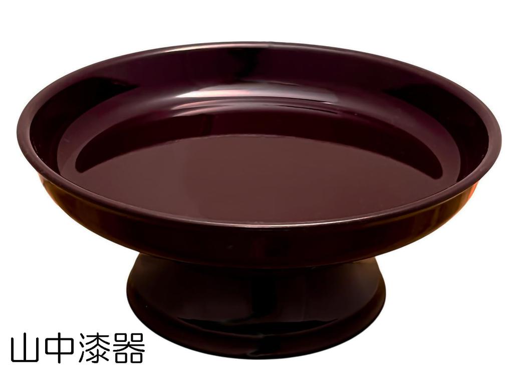 6-inch Offering Table, Tame Color, Yamanaka Lacquerware, Set of Three Kinds of Fruit Offerings