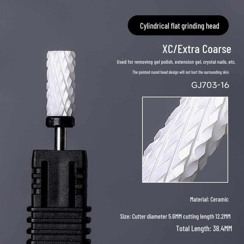 Hochtemperaturbeständiger Keramik-Nagelschleifkopf zum Formen, Entfernen der Nagelhaut, Entfernen von Gel-Politur und zur Verwendung mit einem Nagelfräser.
