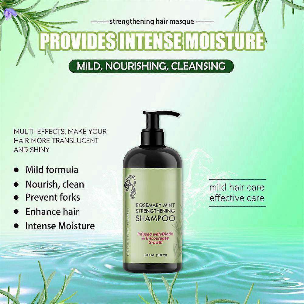 1-3X Neues Rosmarin Minze Shampoo mit Biotin, Reinigt & Stärkt Brüchiges Haar, Haarpflege Shampoo