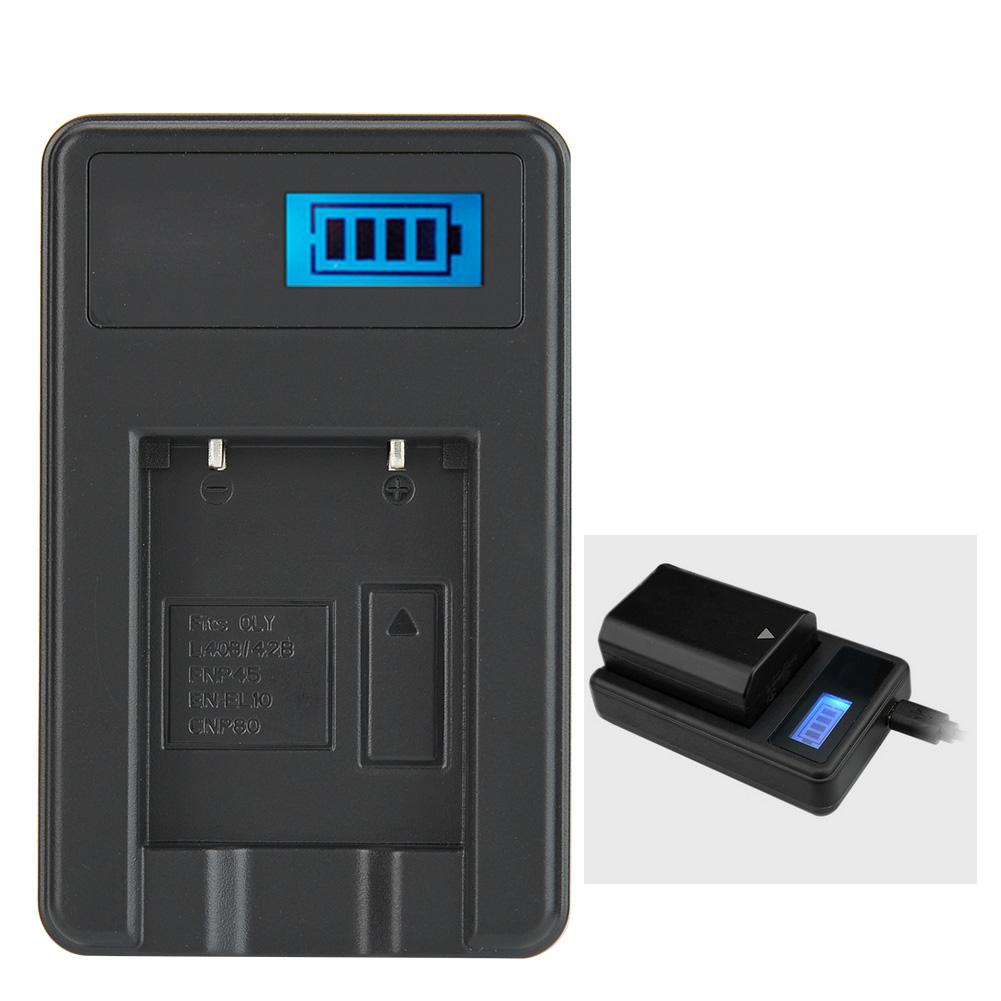 NP 45  Li 40B Camera Battery Single Charger USB Charging with LCD Screen Display Black