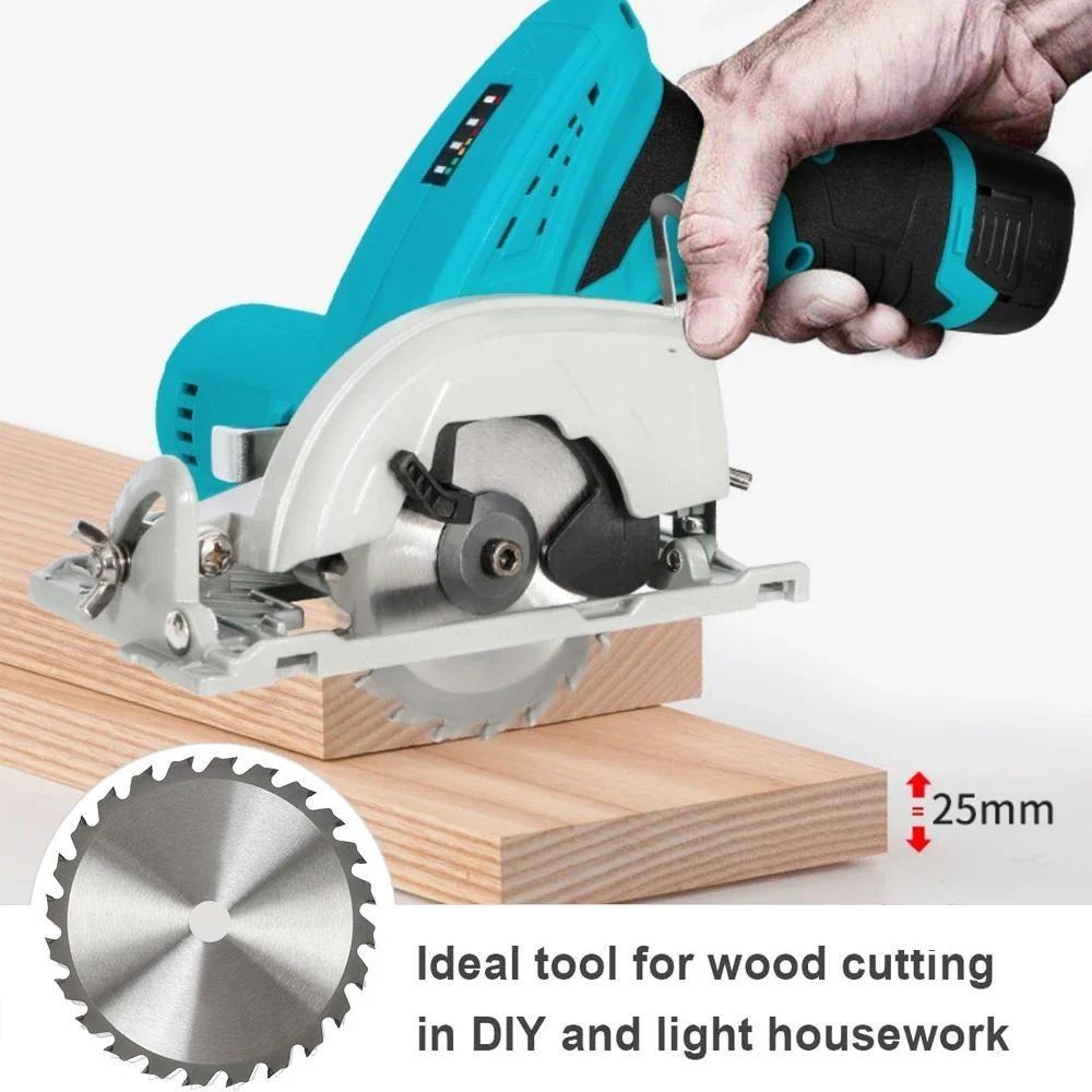 1200rpm 3 Inch 27mm Brushless Electric Circular Saw Adjustable Woodworking Power Tool Depth Portable Wood Board Cutting Machine