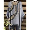 Camiseta Bohemia Elegante de Dos Tonos para Mujer de Verano - Estampado Floral de Corazón con Mariposa Cuello Redondo Blusa Casual Amantes del Boho 2025