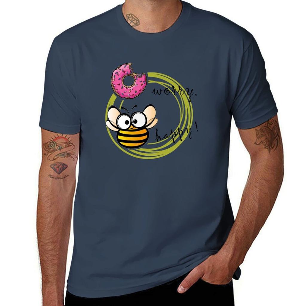 DONUT WORRY BEE HAPPY TShirt t shirts for man pack white t shirt for man TShirt