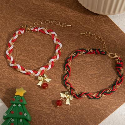 Elegantes Weihnachtsband Handgefertigtes Armband: Minimalistischer Luxus-Stil