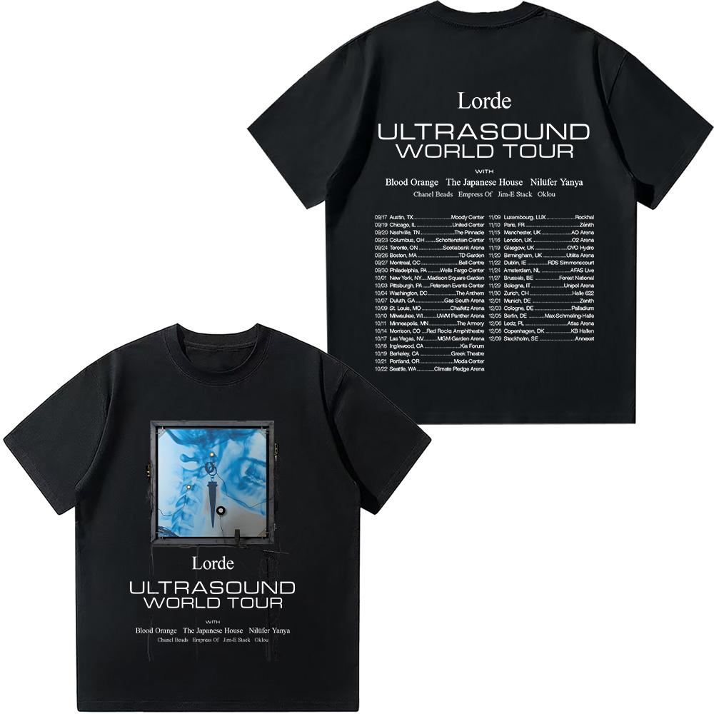 Lorde Ultrasound World Tour 2025 T-shirts Lorde Merch Graphic Tee New Versatile for Women/Men Tshirt Cotton Short Sleeve Clothes
