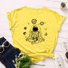 Creative and Quirky Astronaut Pattern Top Pure Cotton Round Neck Short Sleeved Loose Women's T-shirts