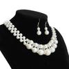 Retro Pearl Necklace and Earrings Set - Exquisite European & American Handmade Beaded Jewelry