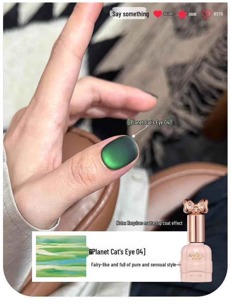 

2025 Фотохромный Матовый Гель-лак для ногтей «Кошачий глаз» - Высокой плотности, Популярный стиль, Стеклянные бусины