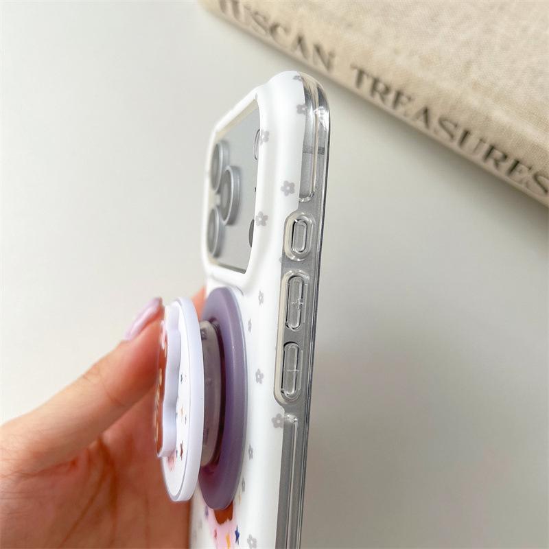 Full Screen Floral Bear Magnetic Case for iPhone 17/16 Pro Max/15 Pro