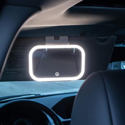 2 In 1 Car Sun Visor Vanity Mirror 3 Light Modes Rechargeable Car Makeup Mirror Dimmable Touch Control Universal Portable