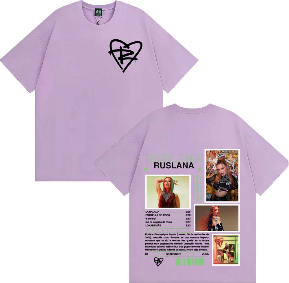 Singer Ruslana Album Tour 2025 Graphic T Shirts Men Women Fashion Hip Hop Punk T-shirt Oversized Short Sleeve T Shirt Streetwear