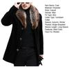 Men Woolen Coat Faux Fur Collar Solid Color Single-breasted Slim Fit Coldproof Top Outwear Autumn Winter Windbreaker Jacket for Daily Wear
