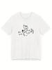 Style Black Cute Cartoon Cat Korean Text Print TShirt Comfortable Couples Streetwear Unisexs Clothing Women 2026 Summer T Shirt
