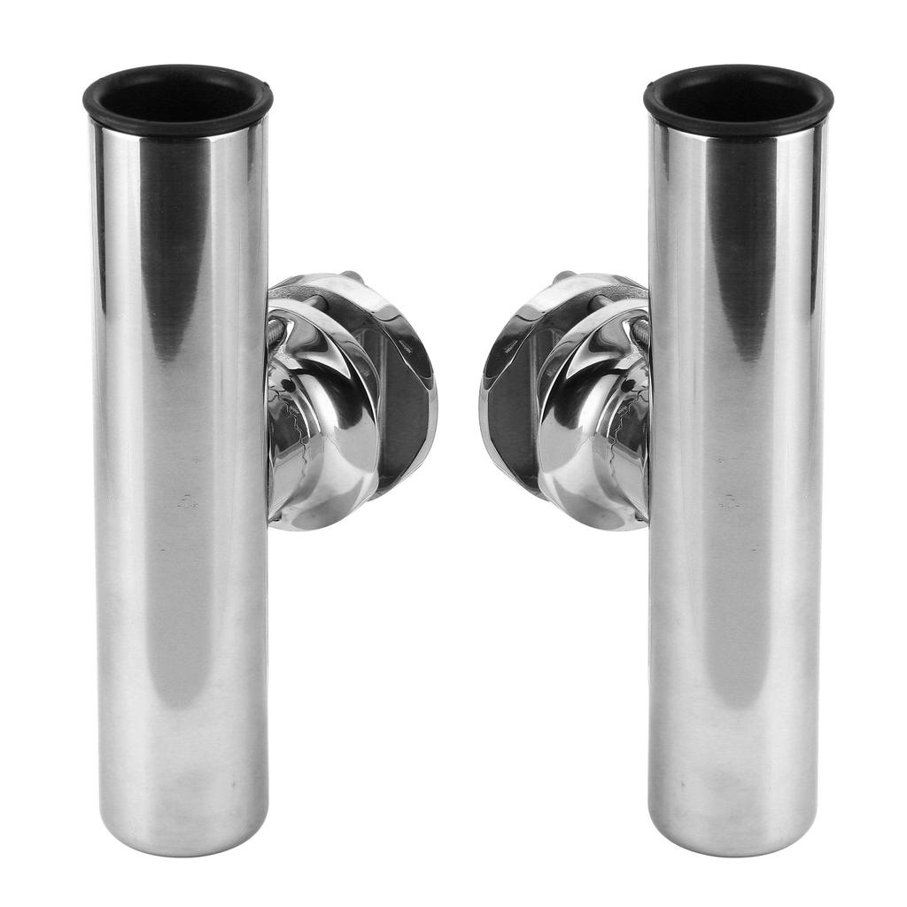 2pcs Stainless Steel Fishing Rod Holder for Tournament Style Clamp for 1‑1 4into 2in Rail Mount