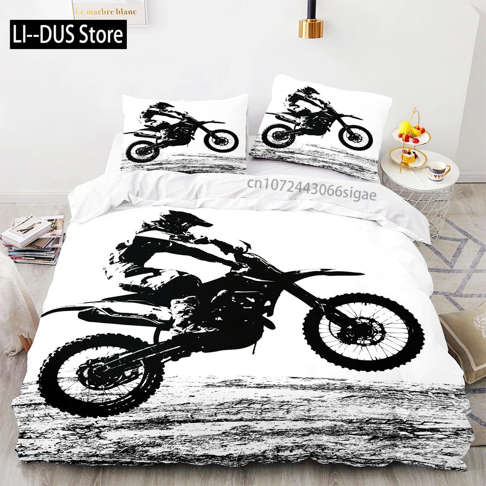 3D Print Cool Motorcycle Bedding Set Single Twin Full Queen King Size Bed Set Aldult Kid Bedroom Duvetcover Sets With Pillowcase