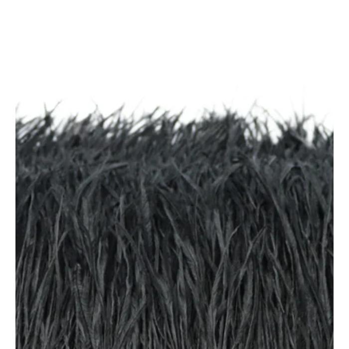 FeatherBeatiful 1meter Black Ostrich Feathers Trim Cloth Sideband Ostrich Feather Trims Clothing Wedding Feather Ribbon Sewing Decorati