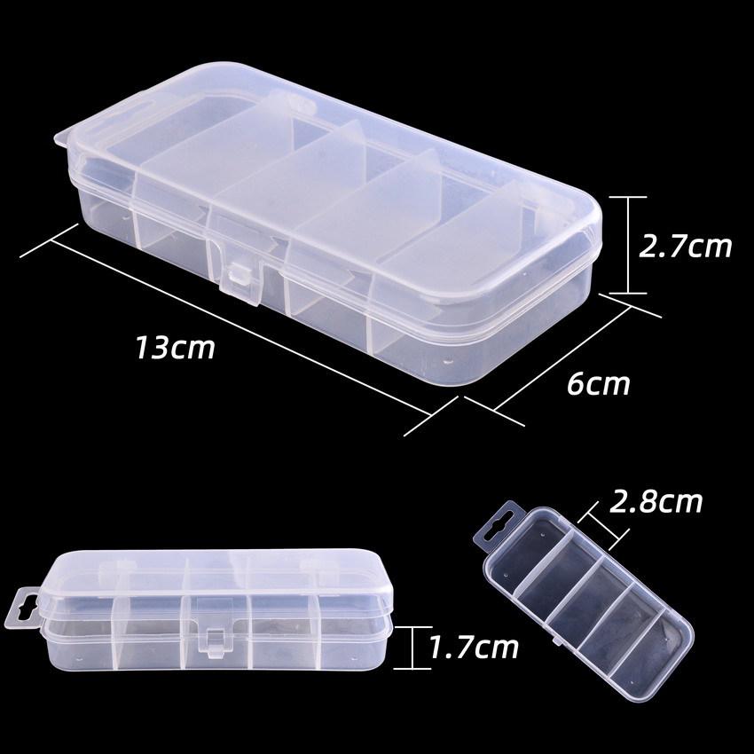 Transparent Plastic Lure and Component Storage Box with 5, 8, or 10 Compartments (Thunder Frog Box).